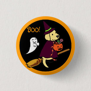 Gelber Labrador Cartoon 1 Halloweens Button