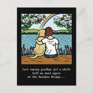 Gelber Labrador Engel und Mama Brown Postkarte