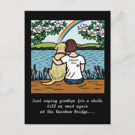 Gelber Labrador Engel und Mama Brown Postkarte