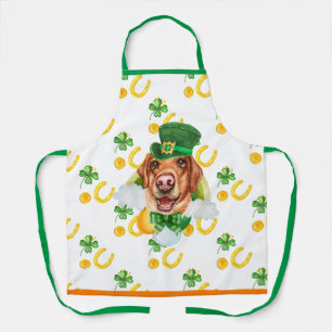 Gelber Labrador Feiertagsdekoration St. Patrick's Schürze