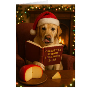 Gelber Labrador-Käse-Steuer-Weihnachtskarte