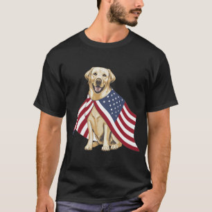 Gelber Labrador Labs Patriotische Amerikanische Fl T-Shirt