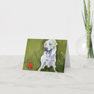Gelber Labrador mit rotem Ball Karte