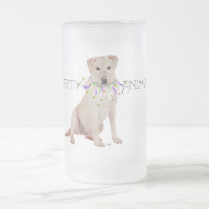 Gelber Labrador-Party-Tier Mattglas Bierglas