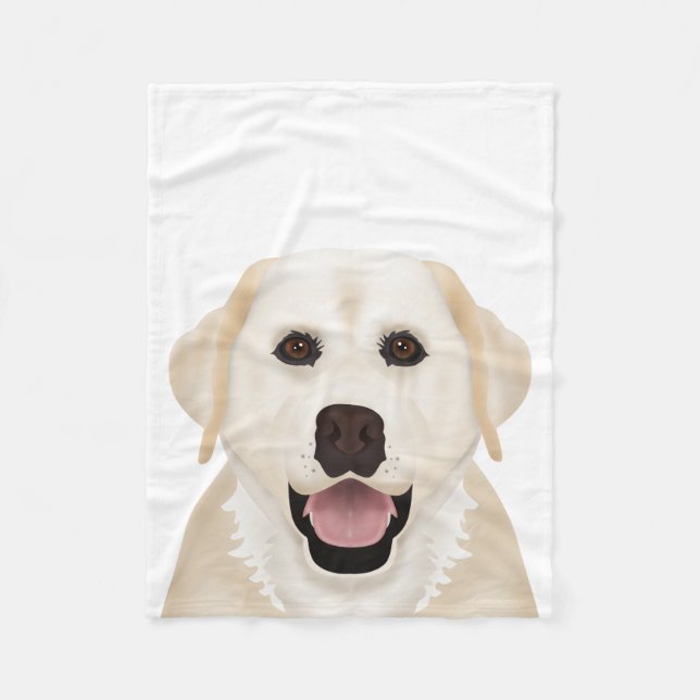gelber Labrador-Retriever-Cartoon Fleecedecke (Vorderseite)
