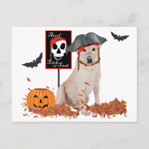 Gelber Labrador Retriever Halloween Postkarte