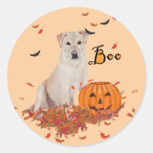 Gelber Labrador Retriever Halloween Runder Aufkleber