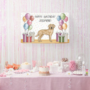Gelber Labrador Retriever Hund Farbiger Geburtstag Banner