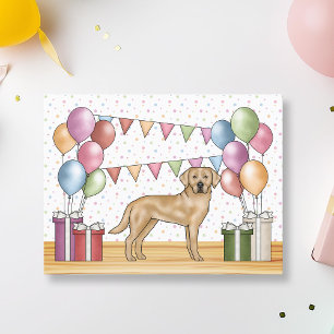 Gelber Labrador Retriever Hund Farbiger Geburtstag Postkarte