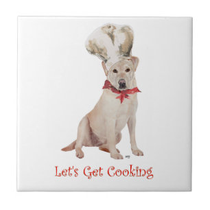 Gelber Labrador Retriever Kochen Fliese
