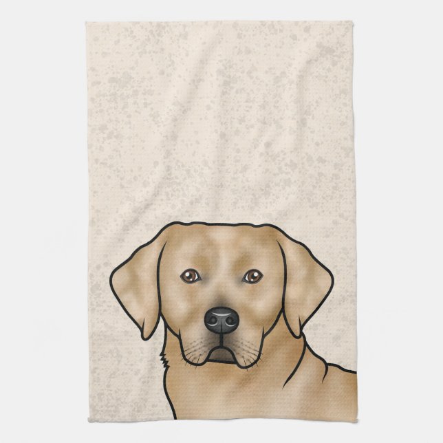 Gelber Labrador Retriever Labrador Dog Beige Geschirrtuch (Vertikal)