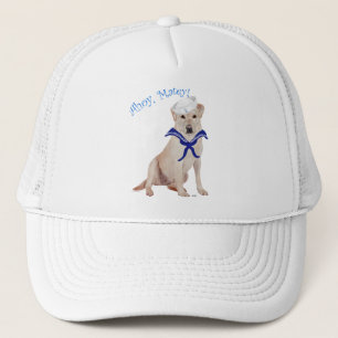 Gelber Labrador Retriever Matrose Truckerkappe