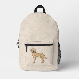 Gelber Labrador Retriever Süßer Cartoon-Hund Beige Bedruckter Rucksack