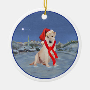 Gelber Labrador Retriever Weihnachten Keramik Ornament