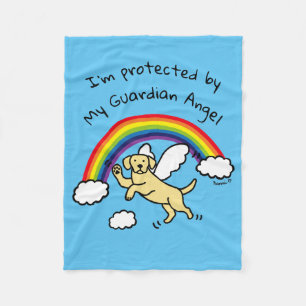 Gelber Labrador-Schutzengel (Regenbogen-Brücke) Fleecedecke