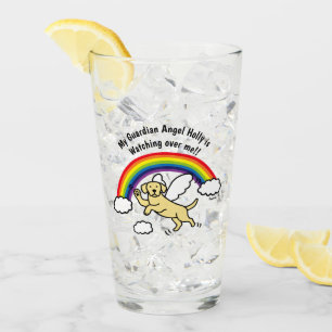 Gelber Labrador-Schutzengel (Regenbogen-Brücke) Glas