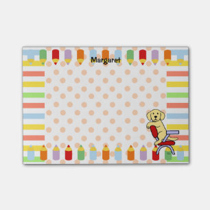 Gelber Labrador-Student 3 Post-it Klebezettel