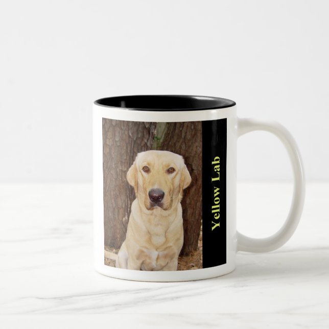 Gelber Labrador Zweifarbige Tasse (Rechts)
