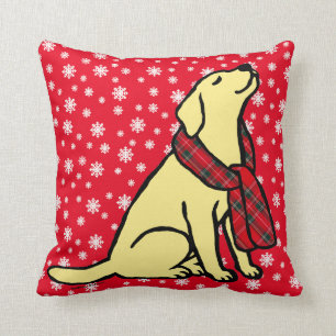 Gelber Labradortartan-Schal 2 Kissen