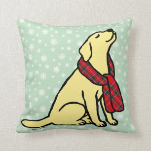 Gelber Labradortartan-Schal 2 Kissen