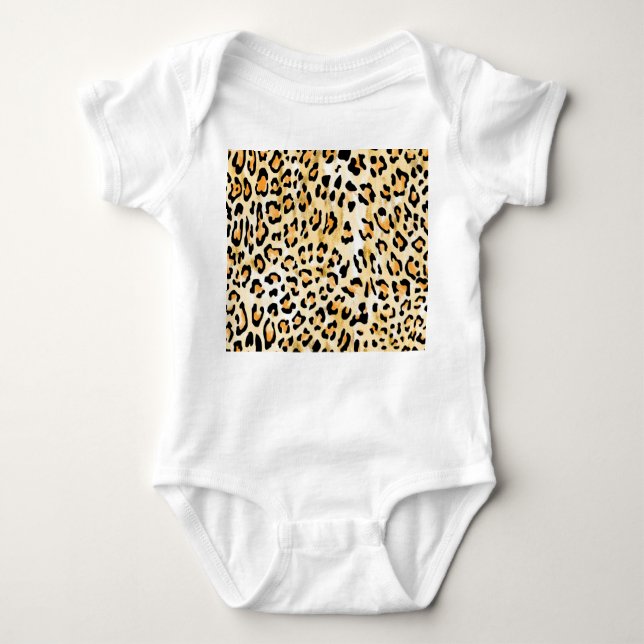 Gelber Leopard, handgezeichnet. Baby Strampler (Vorderseite)