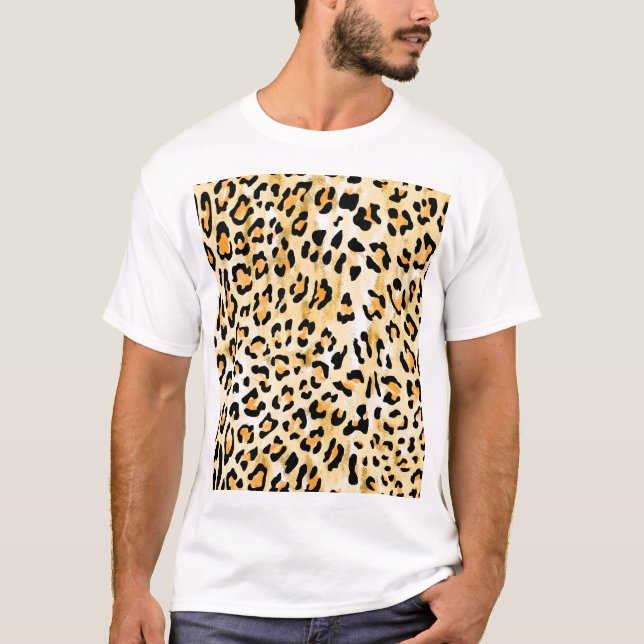 Gelber Leopard, handgezeichnet. T-Shirt (Vorderseite)