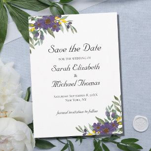 Gelber Lila QR-Code Hochzeit Sichern Sie das Datum Save The Date