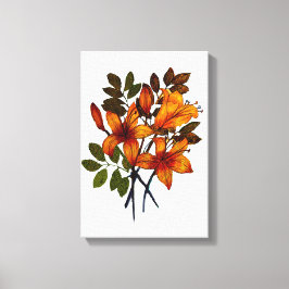 Gelber Lilienaufdruck auf Leinwand