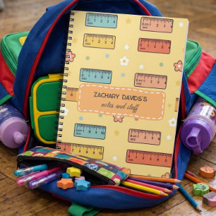 Gelber Lineal Zurück zur Schule Notizbuch Muster Notizblock