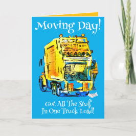 Gelber LKW-Ankündigung Karte