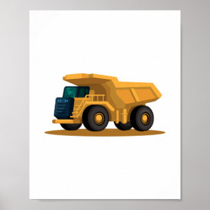 gelber LKW-Baustellenfahrzeugposter Poster