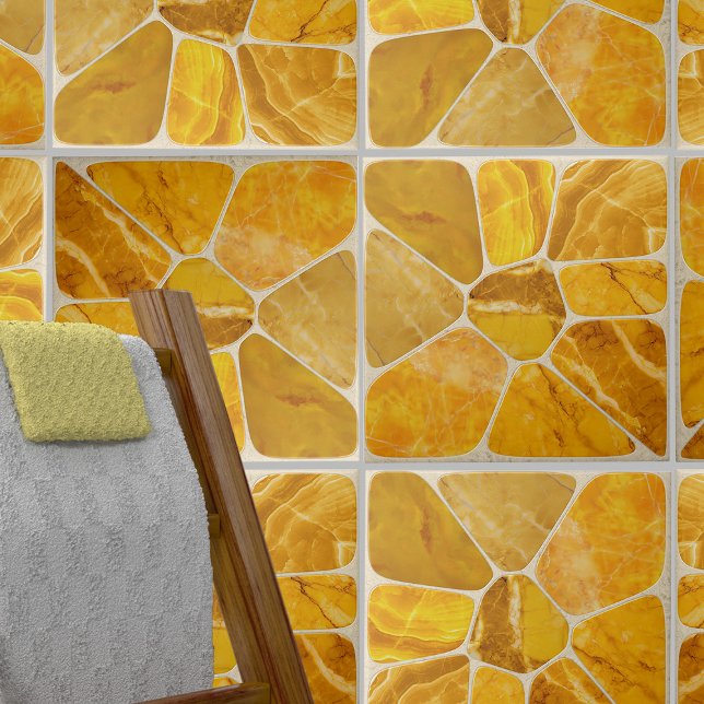 Gelber Marmor Mosaik Blume abstrakte Kunst Fliese (Von Creator hochgeladen)