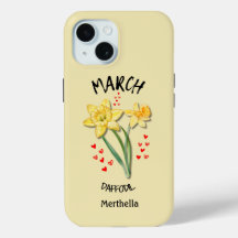 Gelber MÄRZ Geburtsmonat Blume Individuelle Name