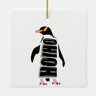 Gelber mit Augen Pinguin Keramikornament