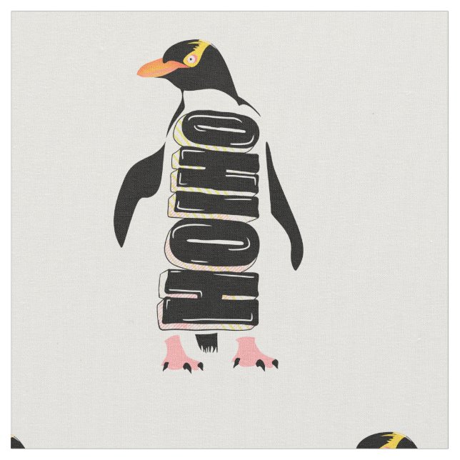 Gelber mit Augen Pinguin Stoff (Nahaufnahme)