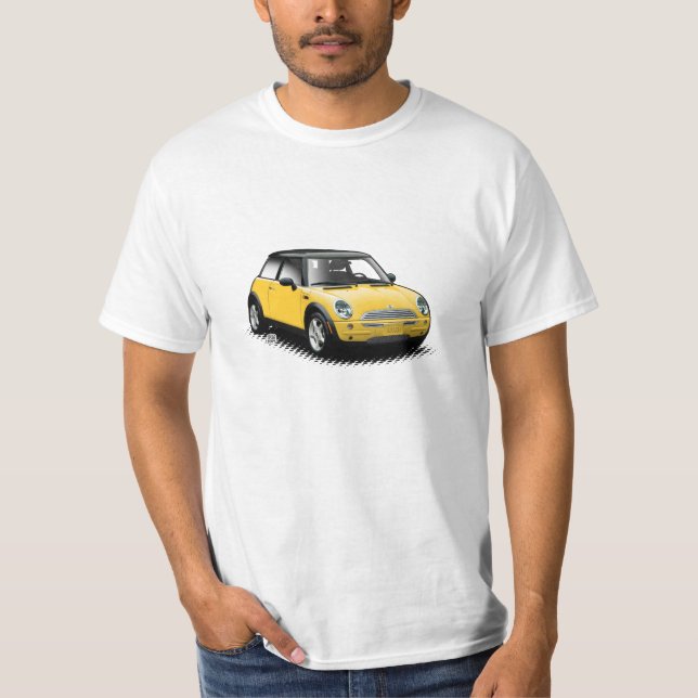 Gelber moderner Miniauto-T - Shirt (Vorderseite)