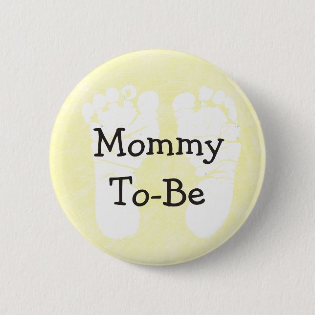 Gelber Mommy-to-Be-Baby-Duschknopf Button (Vorderseite)