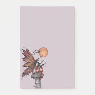 Gelber Mond des Herbstes Feen-Fantasie-Kunst Post-it Klebezettel