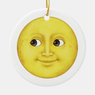 Gelber Mond - Emoji Keramik Ornament
