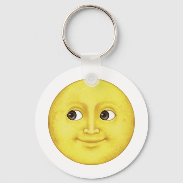 Gelber Mond - Emoji Schlüsselanhänger (Vorderseite)