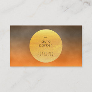 Gelber Mond Sonnenuntergang Wasserfarbe Spritzer N Visitenkarte