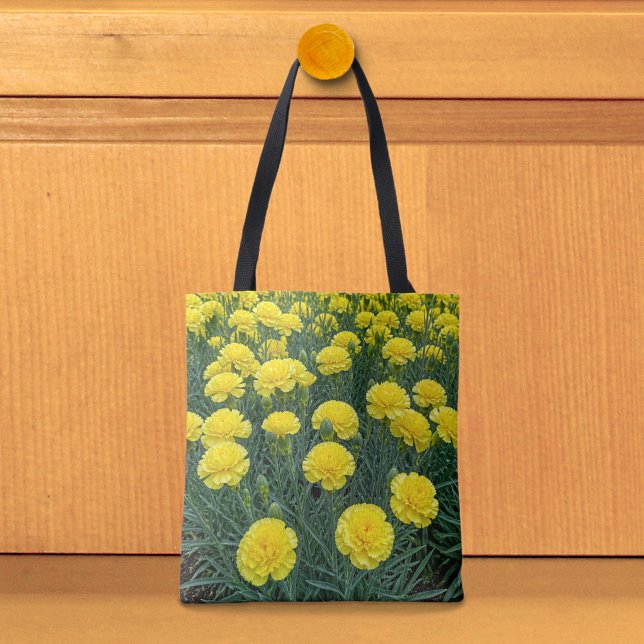 Gelber Nelken-Tragetasche (Tote bag with yellow carnations)