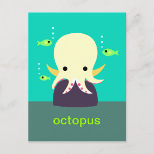 Gelber Oktopus Postkarte