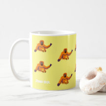 Gelber Orang-Utan-Becher im Vintage-Stil von John