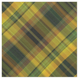 Gelber, orange und grüner Karo Tartan Stoff