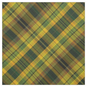 Gelber, orange und grüner Karo Tartan Stoff