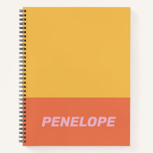 Gelber orangefarbener Block Moderner Personalisier Notizbuch