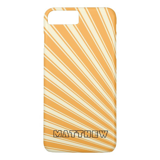 Gelber orangefarbener Streifen Funky Pattern Case-Mate iPhone Hülle (Rückseite)