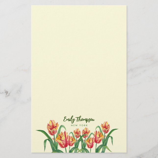 Gelber Papagei Tulip Briefpapier (Vorderseite)