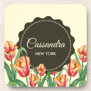 Gelber Papagei Tulip Getränkeuntersetzer